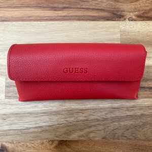 GUESS Red Eyeglass Semi-hard Case Glasses Protector Red, Snap Closure